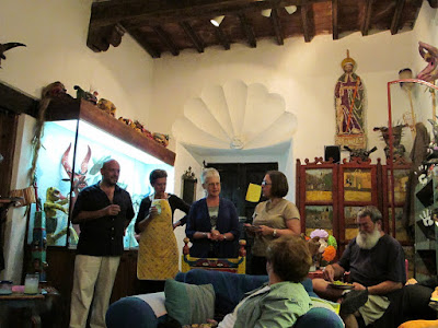Casa de Espritus Alegres, decorated by Carol with Day of the Dead sculpture