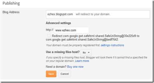 Blogger custom domain Blogger change domain