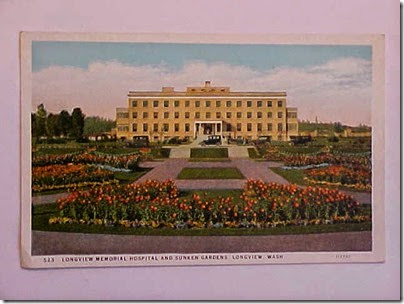 Postcard View of the Longview Memorial Hospital in Longview, Washington