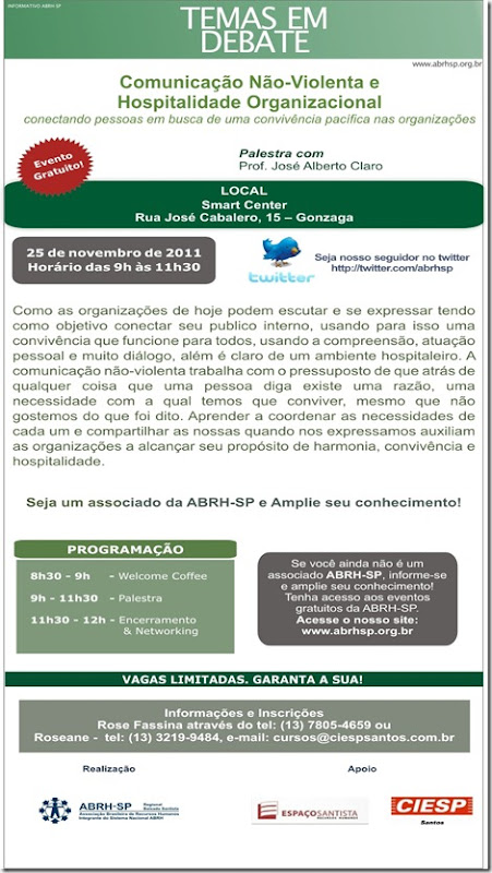 Palestra Comunicação Não Violenta 3 Palestra Comunicação Não Violenta 3