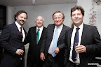 Luis, José Luis y Jorge Roig, responsables del grupo inversor y del hotel en Buenos Aires, junto al presidente de Fiat, Cristiano Rattazzi. Gentileza: Amalia Achával.