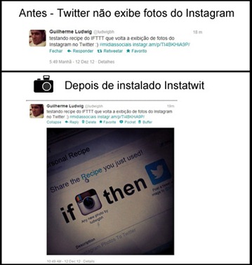 Extensão Instatwit para Twitte e Instagram
