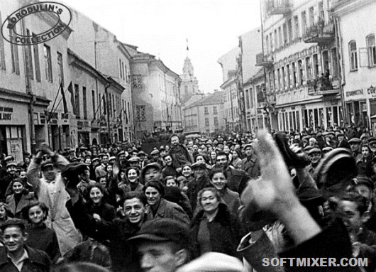 zhiteli Vilno vstrechajut Krasnuju Armiju 1939