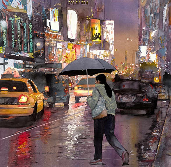 Times Square Umbrellas II 24.75"x24.25"