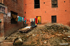 Laundry hanging from building