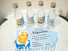 1- Garrafinha personalizada
    : R$ 3,50 - personalizada cheia  / cento: R$330,00.
    : R$ 2,50 - personalizada vazia / cento: R$230,00.
    : min. 40 unids para ambas as opções.
    : Medidas= 11,5x3,5 cm.
    : Capacidade= 55ml.
    : Opcional lacinho de cetim no gargalo: R$ 0,50 unid.
    : Devido a periculosidade, somente comercializamos a garrafinha vazia para envios via Correios. 
    : As garrafinhas possuem tampa de rosca o que possibilita o preenchimento do conteúdo após o recebimento da encomenda.
    
    2- Convite pequeno
    : R$1,50 unid (min. 30 unids).
    : Medidas - 10x14 cm.
    : Impresso em papel cartão 240 grs.
    : Envelope em papel metalizado R$ 2,00.
