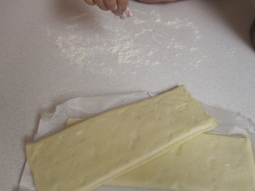 Puff pastry comes ready to use.