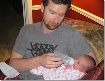 Daddy giving Zoey her first bottle2 Daddy giving Zoey her first bottle2