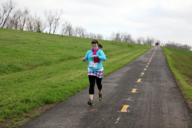 Photos of the Girls on the Geaux running the Mississippi River levee during the Rouge-Orleans ultramarathon relay on Feb. 11-12, 2012.