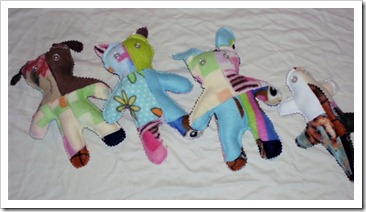 Patched Fleece Plush Animals