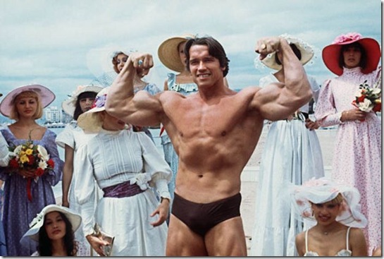 Picture taken 19th May 1977 of American actor Arno...CANNES, FRANCE:  Picture taken 19th May 1977 of American actor Arnold Schwarzenegger during the 38th Cannes film festival. The actor presented Pumping Iron, a documentary whom spreads his fame beyond bodybuilding circles. Arnold Schwarzenegger was born 30th June 1947 in the small isolated village of Graz, Austria.  Now, he is chairman of the Inner-City Games Foundation, this program covers 10 city's and is continuing to grow. He poses 21th June 2003, new threat to beleaguered California governor. AFP PHOTO (Photo credit should read AFP/AFP/Getty Images)