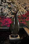 Azaleas with a water feature
