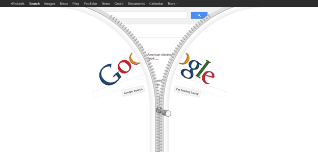google zipper doodle