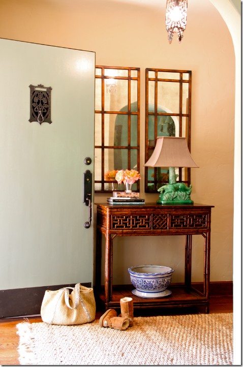 entry spanish style home aqau door