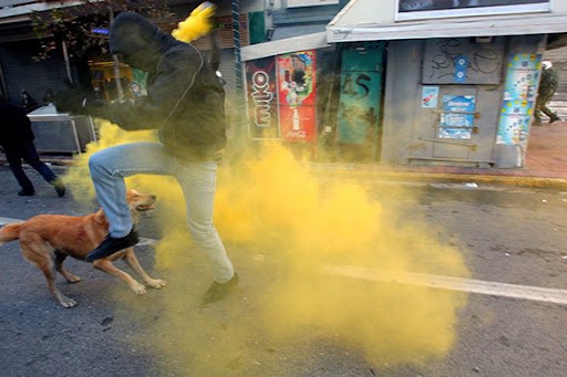 ...tear gas... ...tear gas...