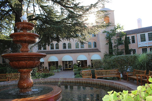 The glamorous Fairmont Sonoma Mission Inn and Spa. Every night, they have a big fire in this courtyard so guests can roast s'mores! The glamorous Fairmont Sonoma Mission Inn and Spa. Every night, they have a big fire in this courtyard so guests can roast s'mores!