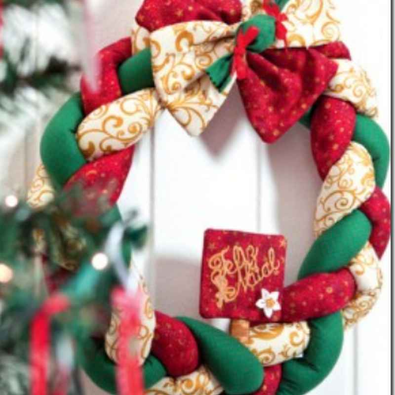 Hacer corona navidad trenzada para decorar la puerta, muy fácil