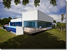 Blue Home with Shiny of Swimming Pool Design Interior