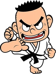 boy practicing karate