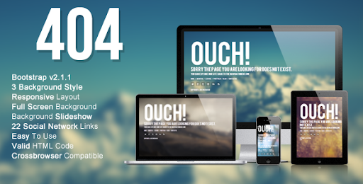 Wizm 404 - Responsive error template for you - ThemeForest Item for Sale