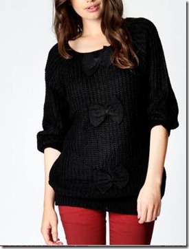 Chunky Knit Jumper with Bows1