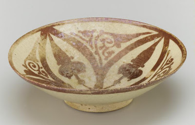 Earthenware painted with luster | Origin:  Egypt | Period: 11th-12th century  Fatimid period | Details:  Not Available | Type: Glazed clay | Size: H: 6.3  W: 21.3  cm | Museum Code: F1966.26 | Photograph and description taken from Freer and the Sackler (Smithsonian) Museums.