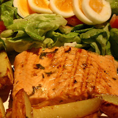 Marinated Roasted Salmon Potato Salad
