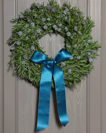 Having a beautiful rich blue ribbon will stand out on any wreath. Having a beautiful rich blue ribbon will stand out on any wreath.