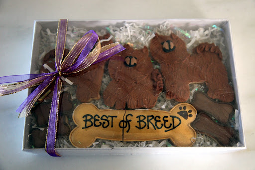 And yes, I will definitely share these beautiful Chow cookies with you two when I get home!