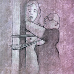 Here is a drawing of "Black Xmas" host Mike West binding a young lady.  Actually I think he may have been asphyxiating her, but I was late on the scene and captured this sketch rapidly without having a clear sense of what was really taking place.