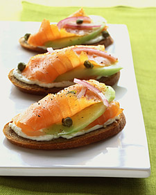 Rye Toasts with Smoked Salmon, Cucumber, and Red Onion Rye Toasts with Smoked Salmon, Cucumber, and Red Onion