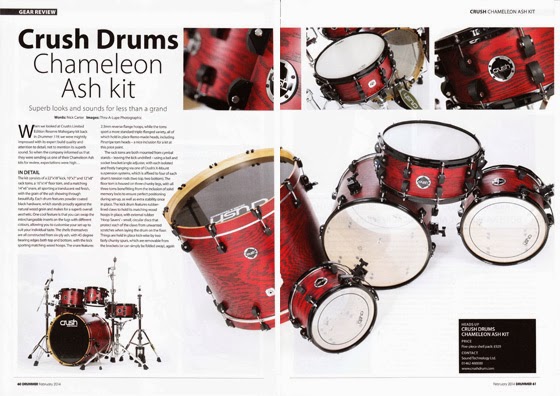 Superb Crush Chameleon Ash review in Drummer magazine
