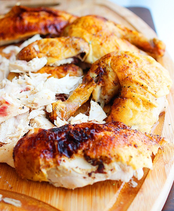 Easy Herb Roasted Chicken – Try this easy method for a tender, crispy roasted chicken with fresh herbs and simple ingredients! | thecomfortofcooking.com