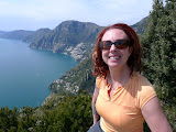 Trish, with Positano in the background.