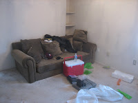say goodbye to the great green couch - the girls across the street have it now