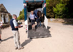 Lucinda Fredericks ride, Prada with her head groom Emms