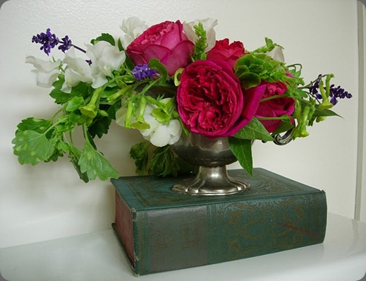 DSCN1563 Sweet Peas, Roses, Nicotiana, Salvia and Bells of Ireland, all fresh from the garden. wildstyle designs