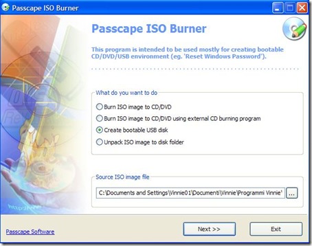 Passcape ISO Burner