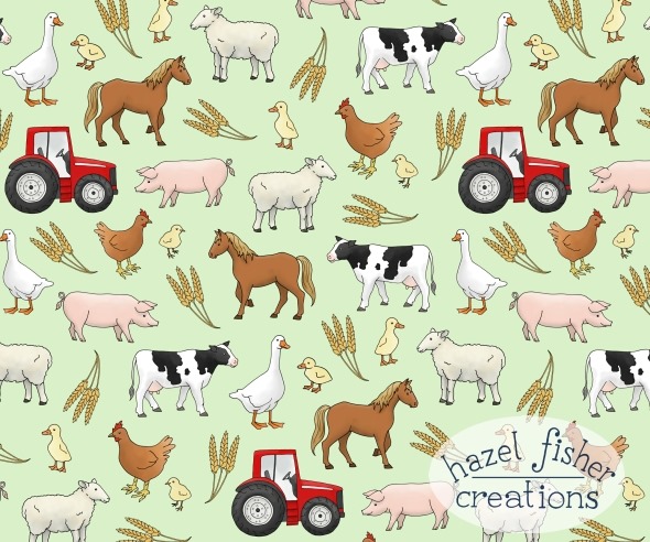 2014 June 20 spoonflower farm weekly design contest tractor animal