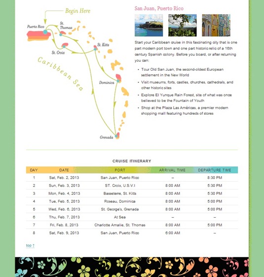 2013 Cruise Itinerary 2013 Cruise Itinerary