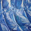 Drei Engel Blaue Variante, 2000. �l auf Leinwand, 120 x 160 cm (ungerahmt), signiert. - verkauft