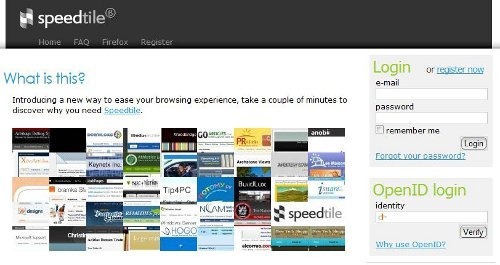 Bookmark your favorite websites in a new way with speedtile.net