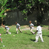 Isaac, Anthony, Luigi, Daribelto, Estiven and Raidi chase after the ball.