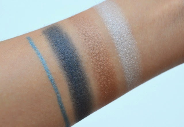 NYC New York Color Trio Eye Shadow Blues Cafe Swatches