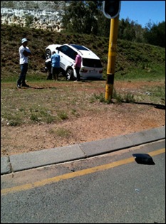 FERREIRA THOMAS BIKER IN COMA AFTER RUN DOWN BY MEC BLUELIGHT BMW ACCIDENT SCENE PIC BY NIEL MULLER Nov42011 FERREIRA THOMAS BIKER IN COMA AFTER RUN DOWN BY MEC BLUELIGHT BMW ACCIDENT SCENE PIC BY NIEL MULLER Nov42011