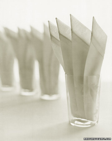 Tall folds are a clever way to make a crowded table seem less so.