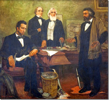 Frederick Douglass appealingPresident LincolncabinetEnlistBlacks,William Edouard Scott-600