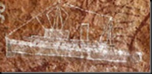 Rock Art,Western Arnhem Land.September10 2008.<br />Rock art at Djulirri,in the Wellington Range,Western Arnhem Land showing various more recent steam and sailing boats.<br />Photograph by Rick Stevens/ Rock Art,Western Arnhem Land.September10 2008.<br />Rock art at Djulirri,in the Wellington Range,Western Arnhem Land showing various more recent steam and sailing boats.<br />Photograph by Rick Stevens/