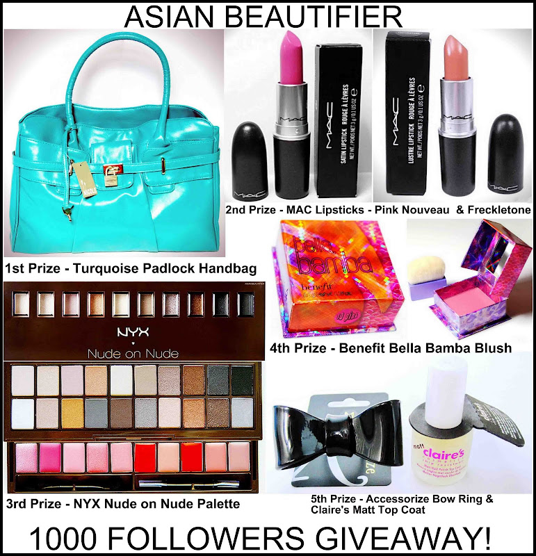 Asian Beautifier 1000 Followers Giveaway Asian Beautifier 1000 Followers Giveaway