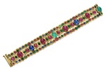 A Ruby, Sapphire, Emerald and Gold Bracelet, By Tiffany & Co.